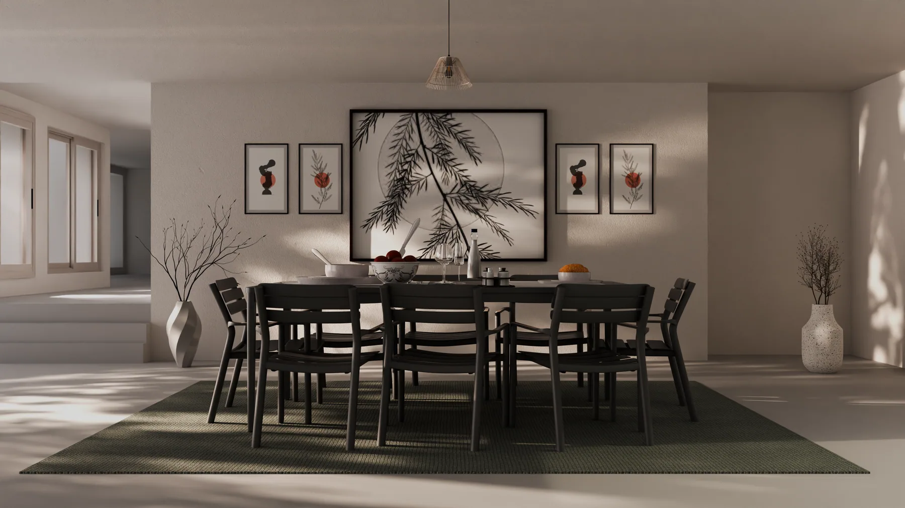 Personal 3D furniture visualization of a table in a softly lit room scene