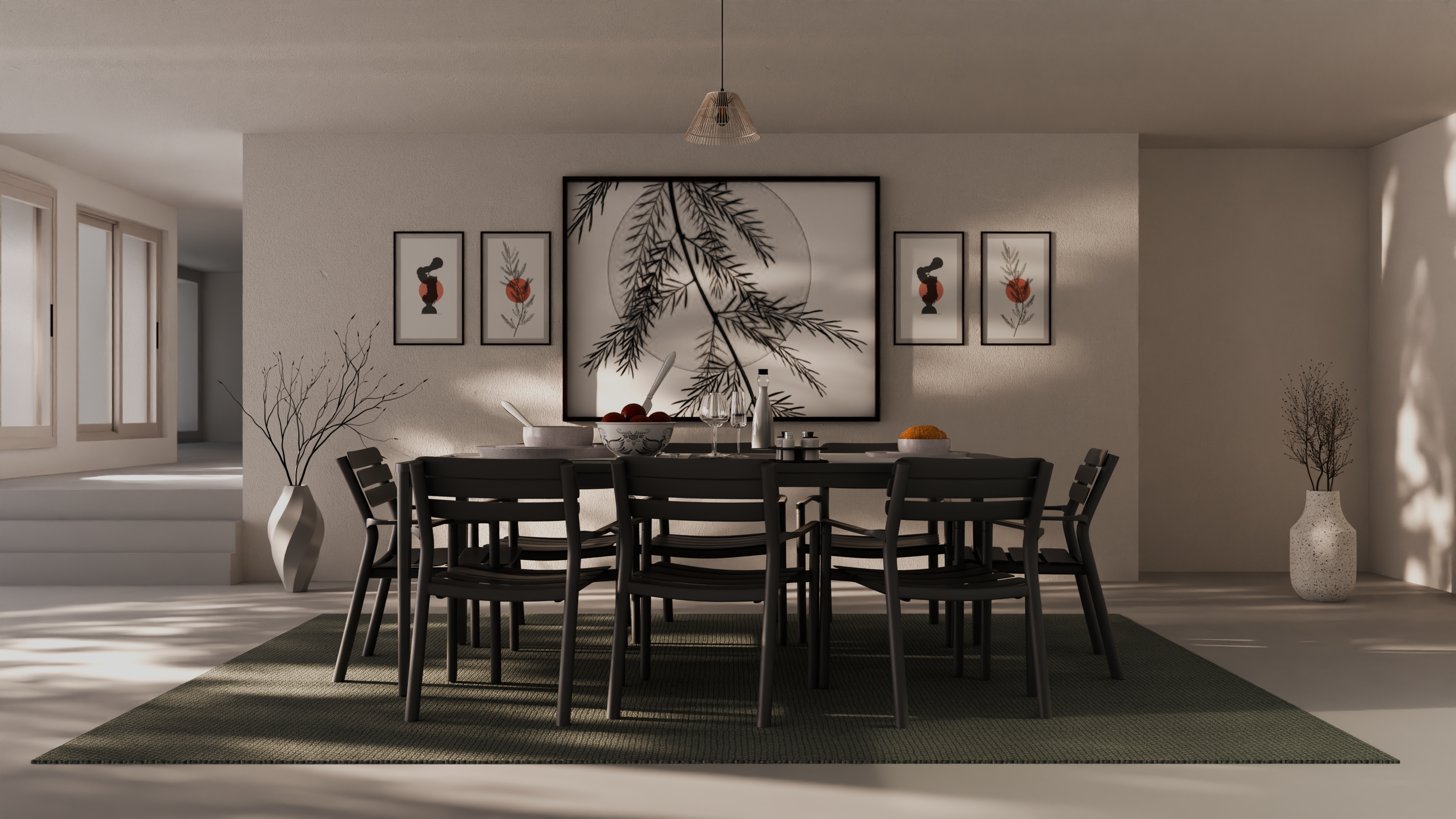 Outer dining table in a warm campaign setting